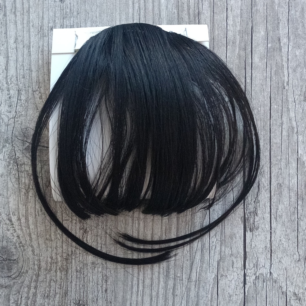 Clip-in Hair Bangs Black 8 inch